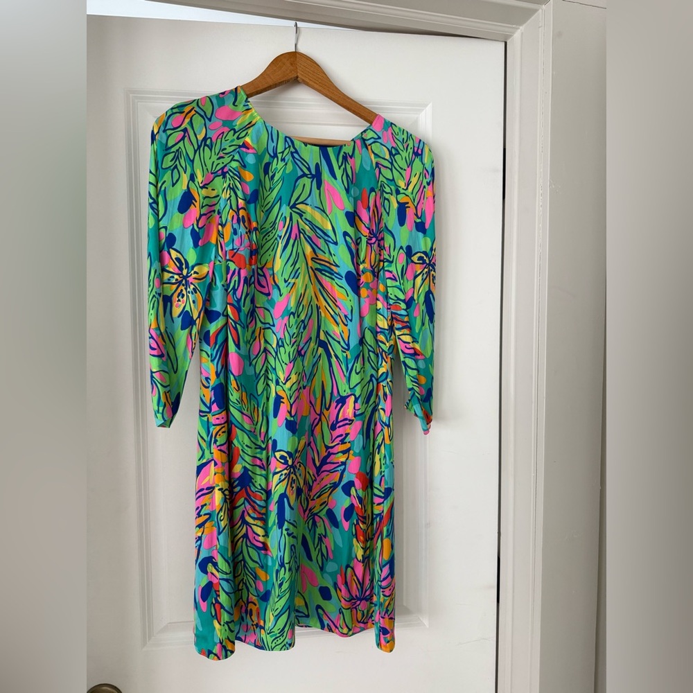 Lilly Pulitzer SZ 2 Dress 3/4 Sleeve neon